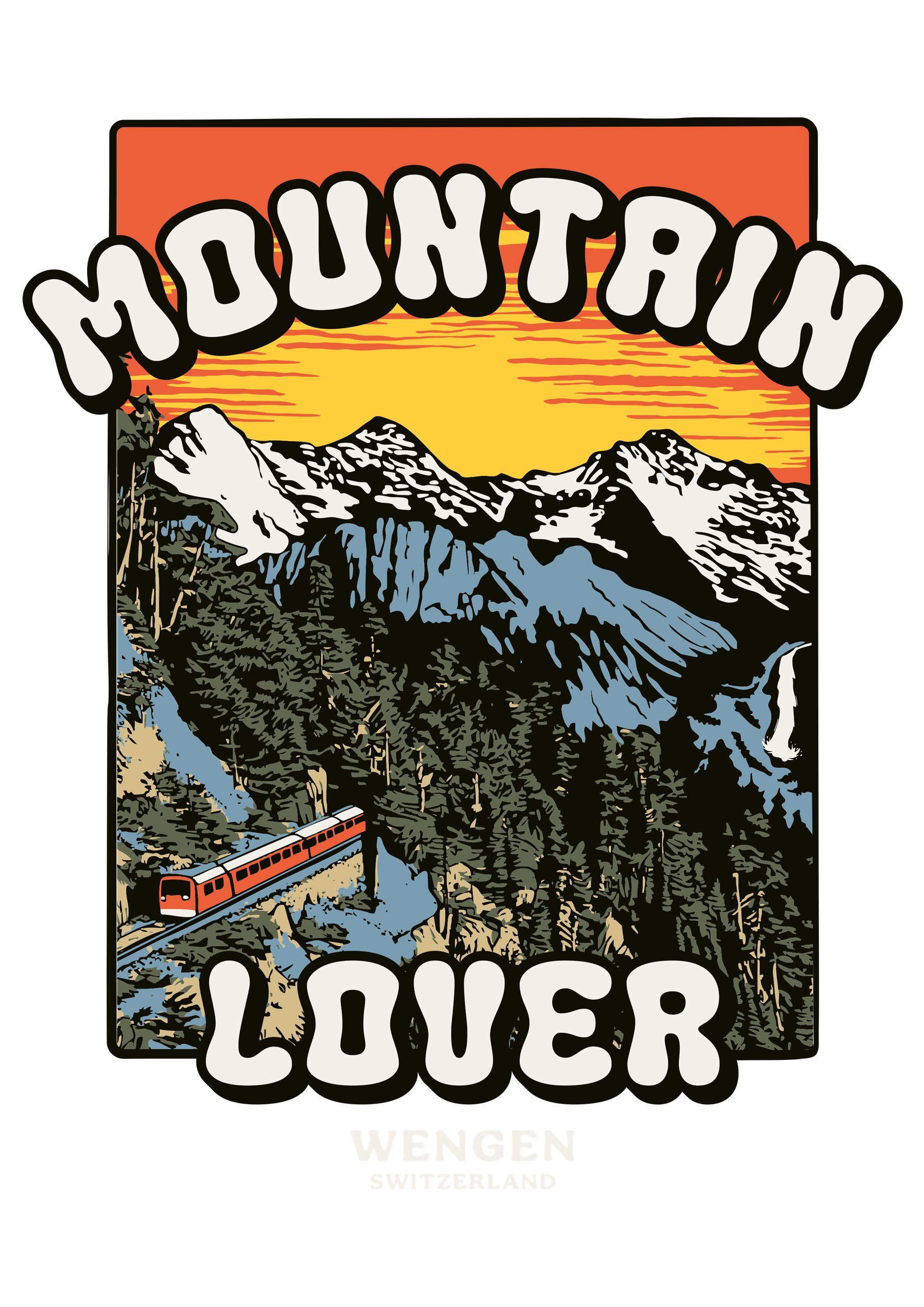 "Mountain Lover Wengen" illustration