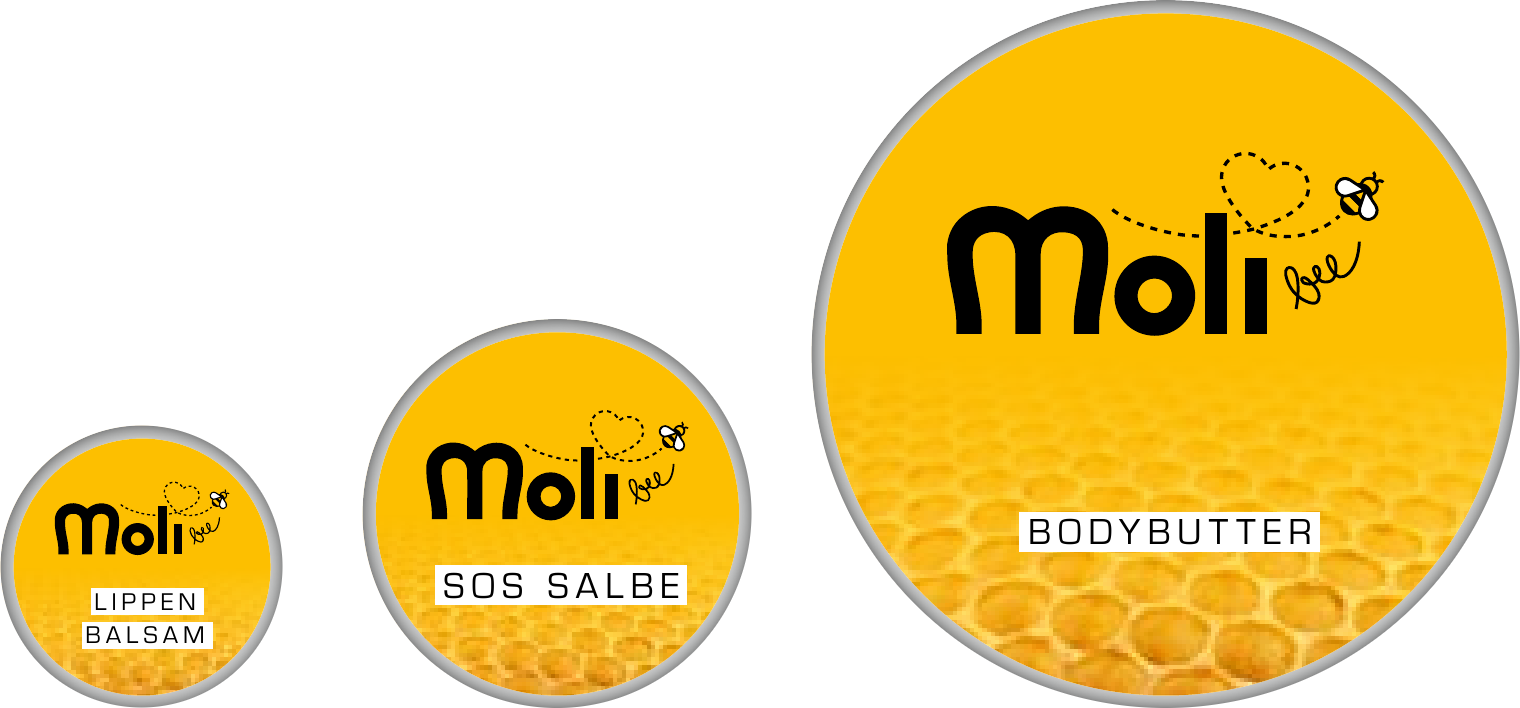 Moli Bee lip balm, SOS salve and body butter